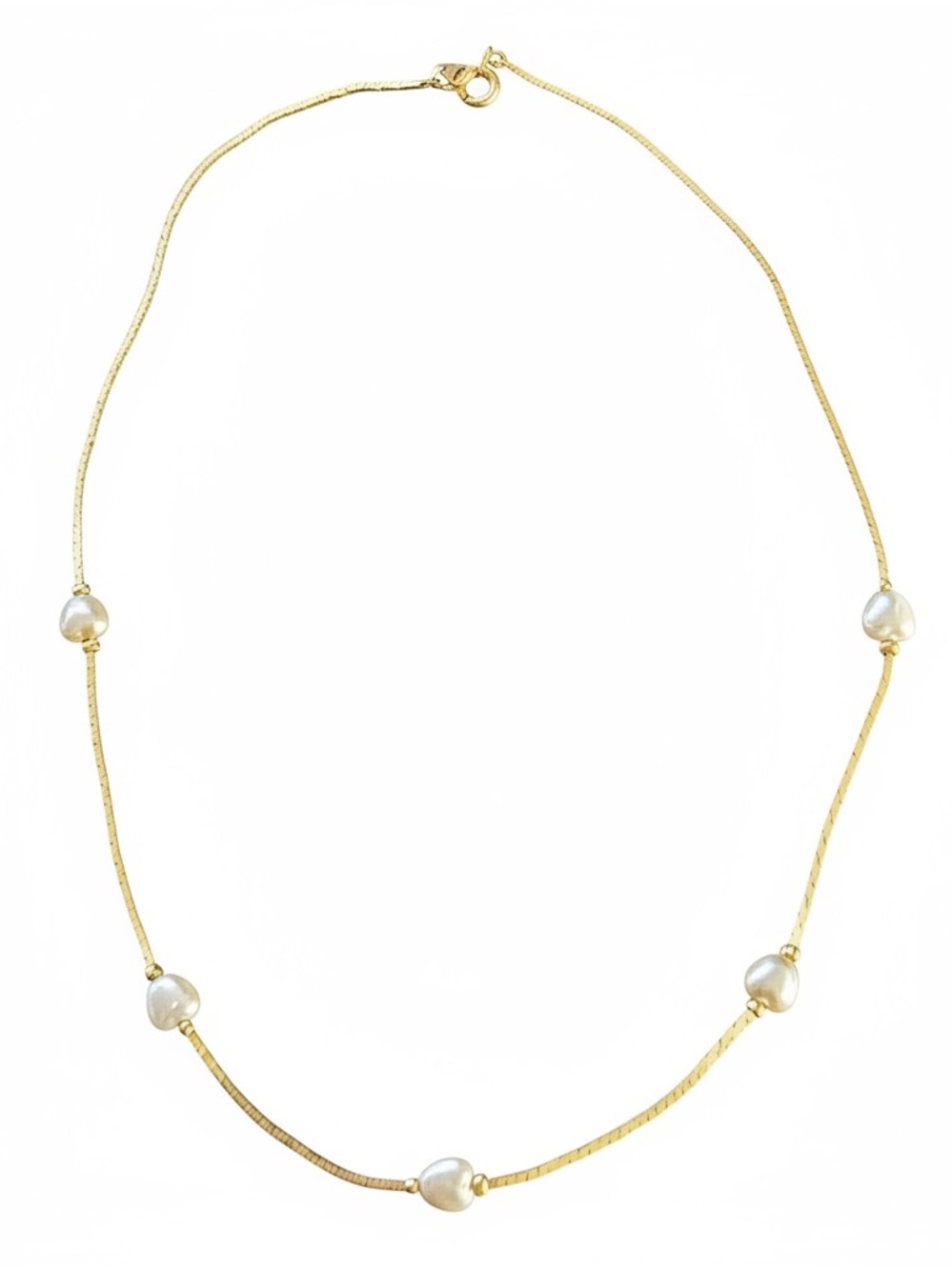 Gold-toned necklace with heart-shaped accents